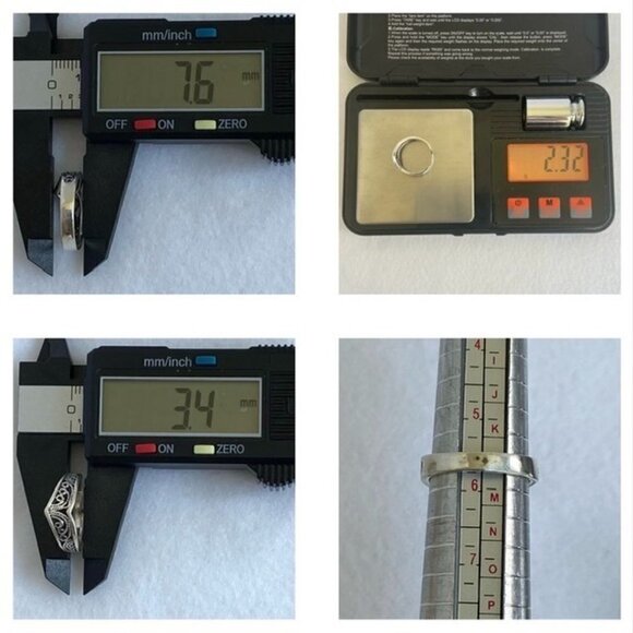 VTG Sterling Silver 925 Filigree V Shaped Chevron Band Wishbone Ring Size 5.75 - Picture 10 of 16